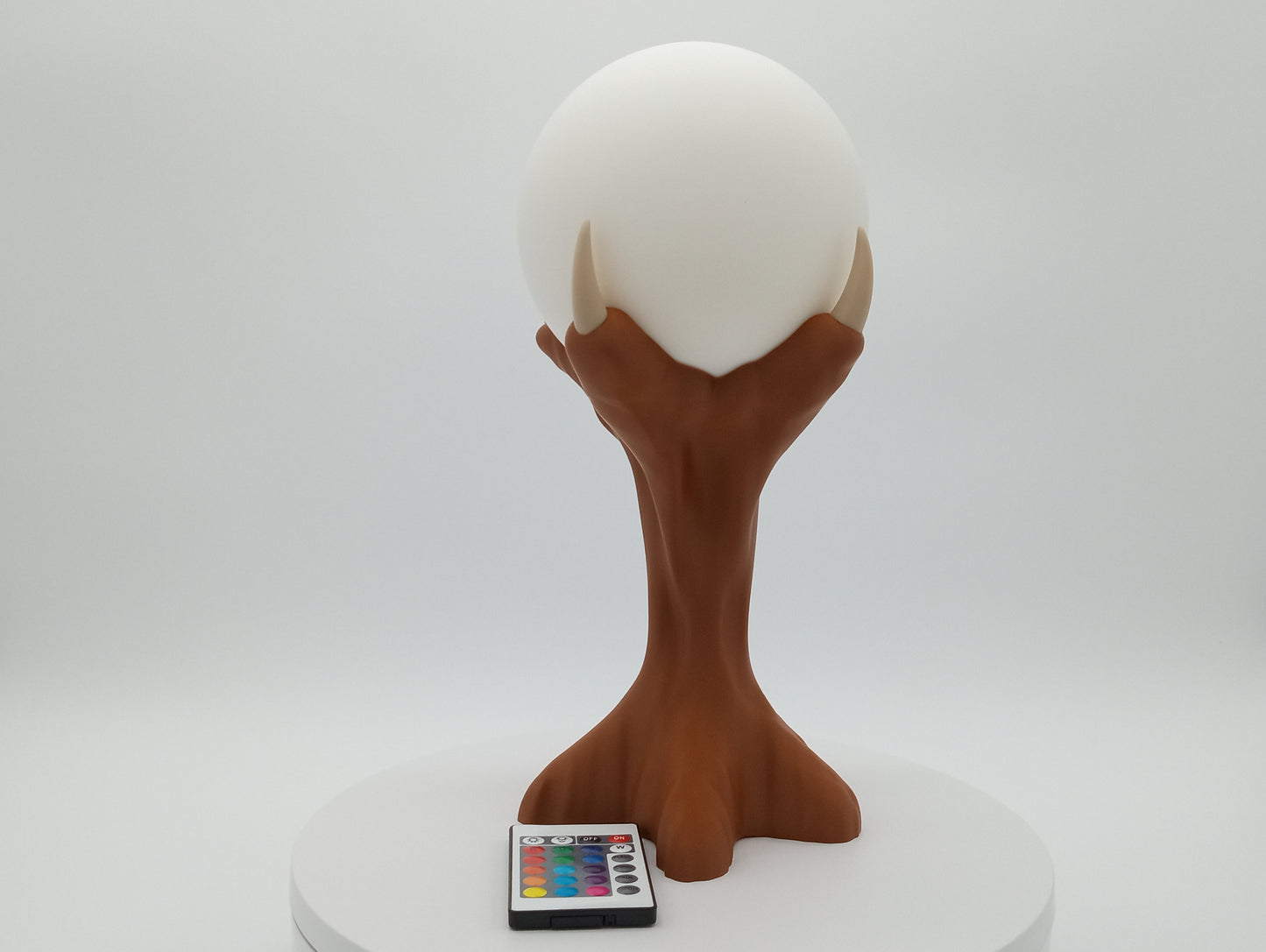 Orb with Claw Stand โ 12.5โ Color-Changing LED Light with Remote