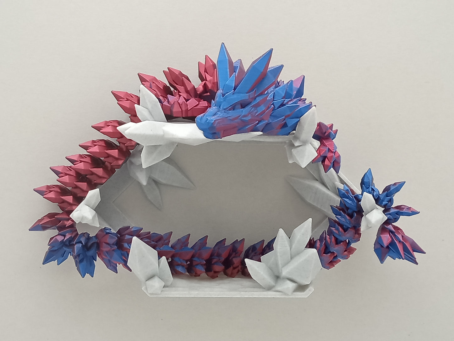 π§ Crystal Dragon Shelf β Modular Wall Display for 3D Printed Dragons