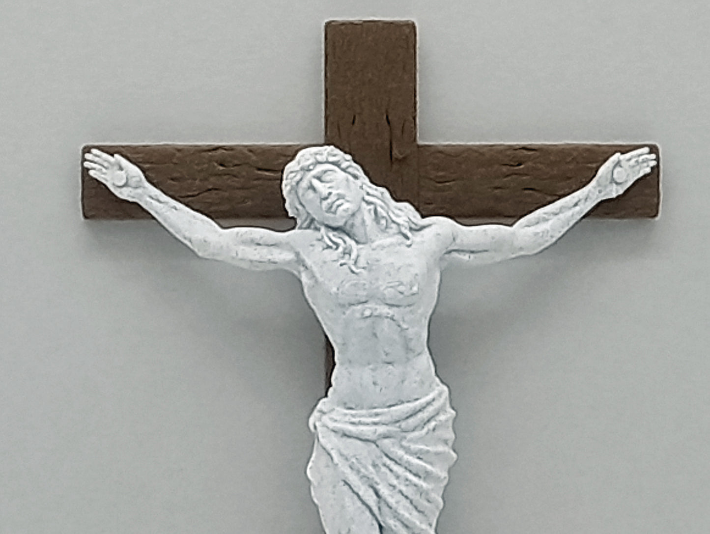 ✝️ Crucifixion of Jesus – 8" Tall Wall Hanging Statue with Wood & Marble Finish