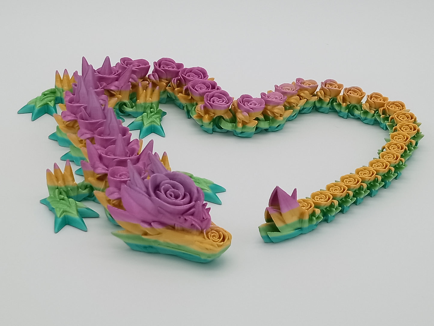Rose Dragon – 3D Printed Articulated Floral Fantasy Display Model