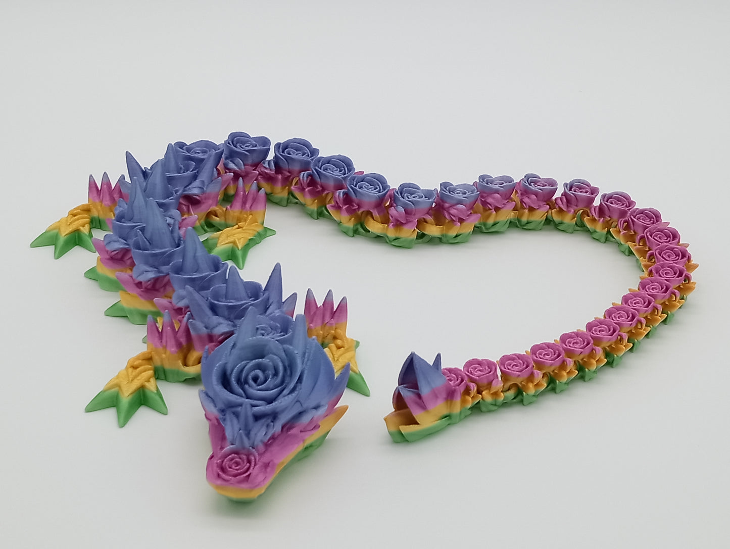 Rose Dragon – 3D Printed Articulated Floral Fantasy Display Model