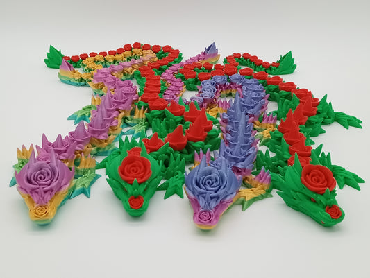 Rose Dragon – 3D Printed Articulated Floral Fantasy Display Model