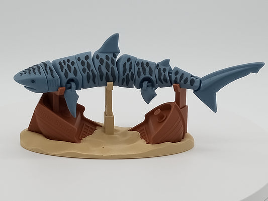 Flexi Tiger Shark + Ship Display Stand