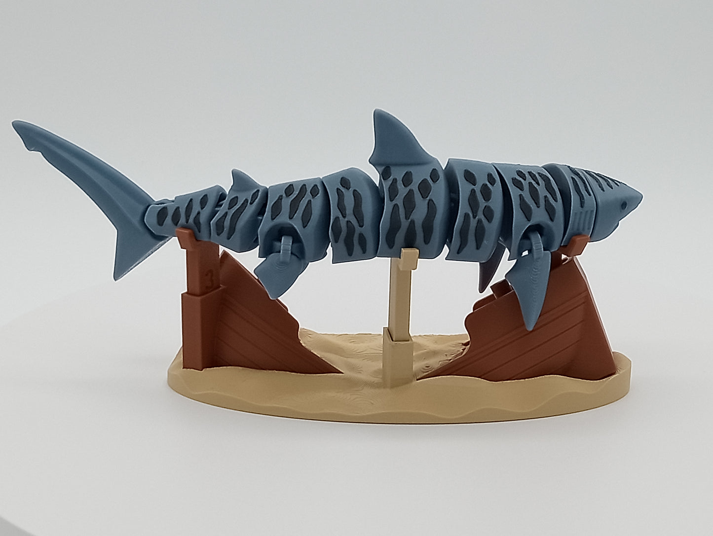 Flexi Tiger Shark + Ship Display Stand
