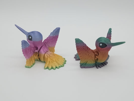 🌈 Tiny Hummingbird – Articulated 3D Printed Rainbow Bird | 5.5" Wingspan