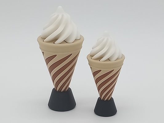 🍦 Spiral Ice Cream Cone Fidget Toy – Impossible Passthrough Desk Sculpture (Small & Large)