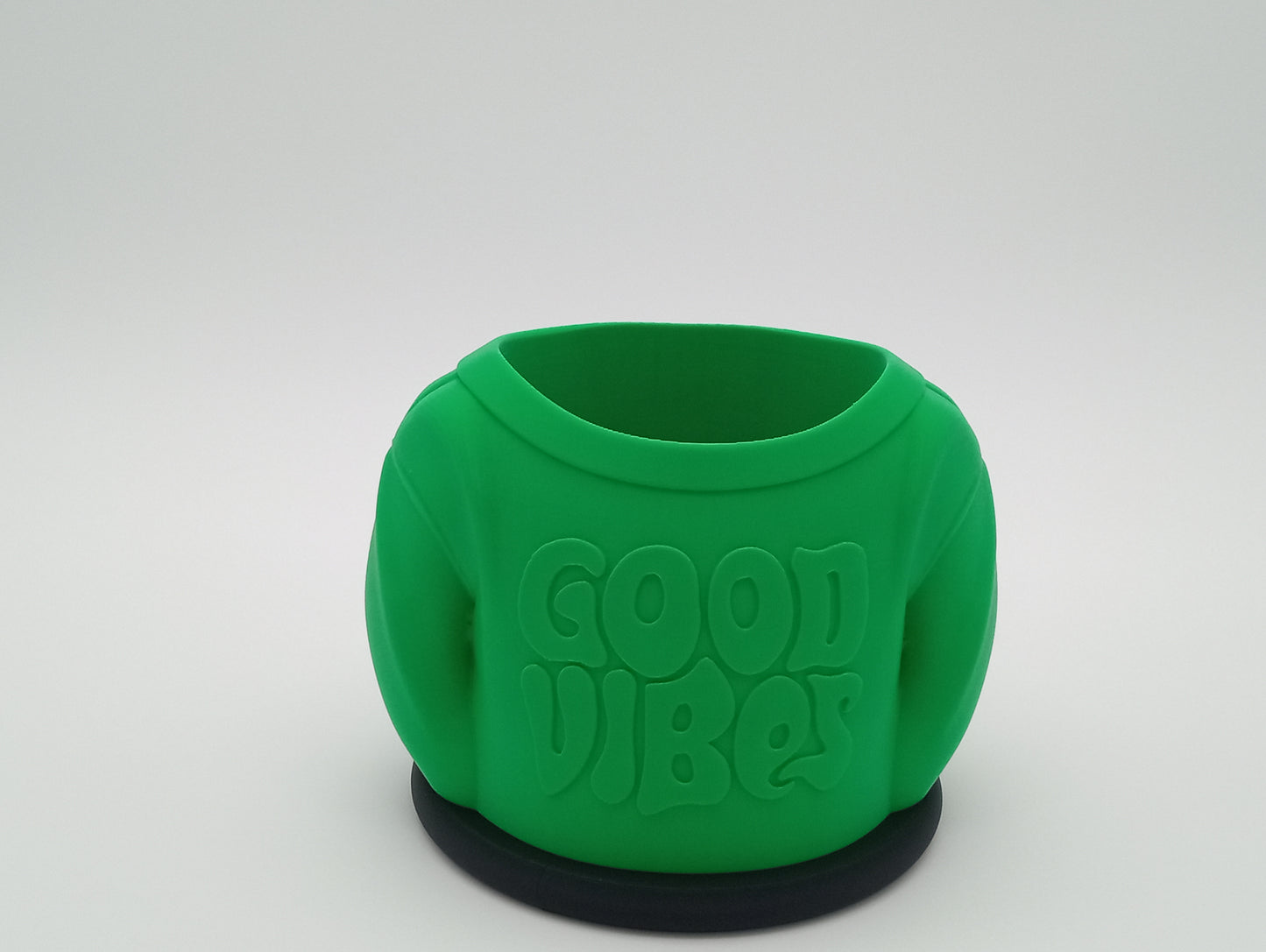 Good Vibes Planter – Bright Green 3D Printed Pot with Personality