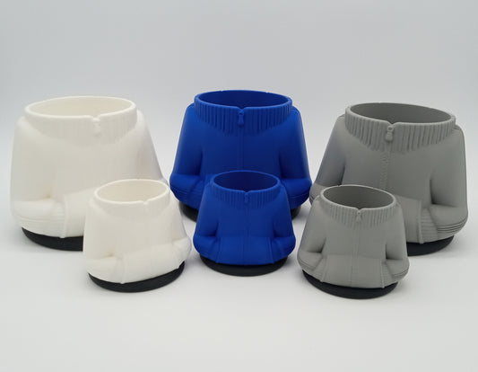 Cozy Sports Sweater Planter – 3D Printed in 2 Sizes & 3 Colors